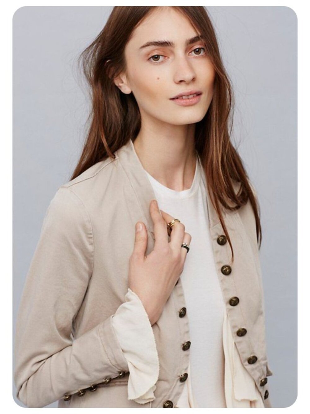 Free People Ruffles Buttons Romance Jacket sz S - Picture 4 of 10